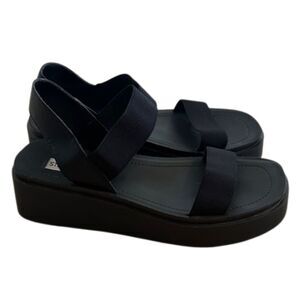 Steve Madden Justine Sandal Slip On Womens Size 8 M Platform Stretchy Strap Shoe